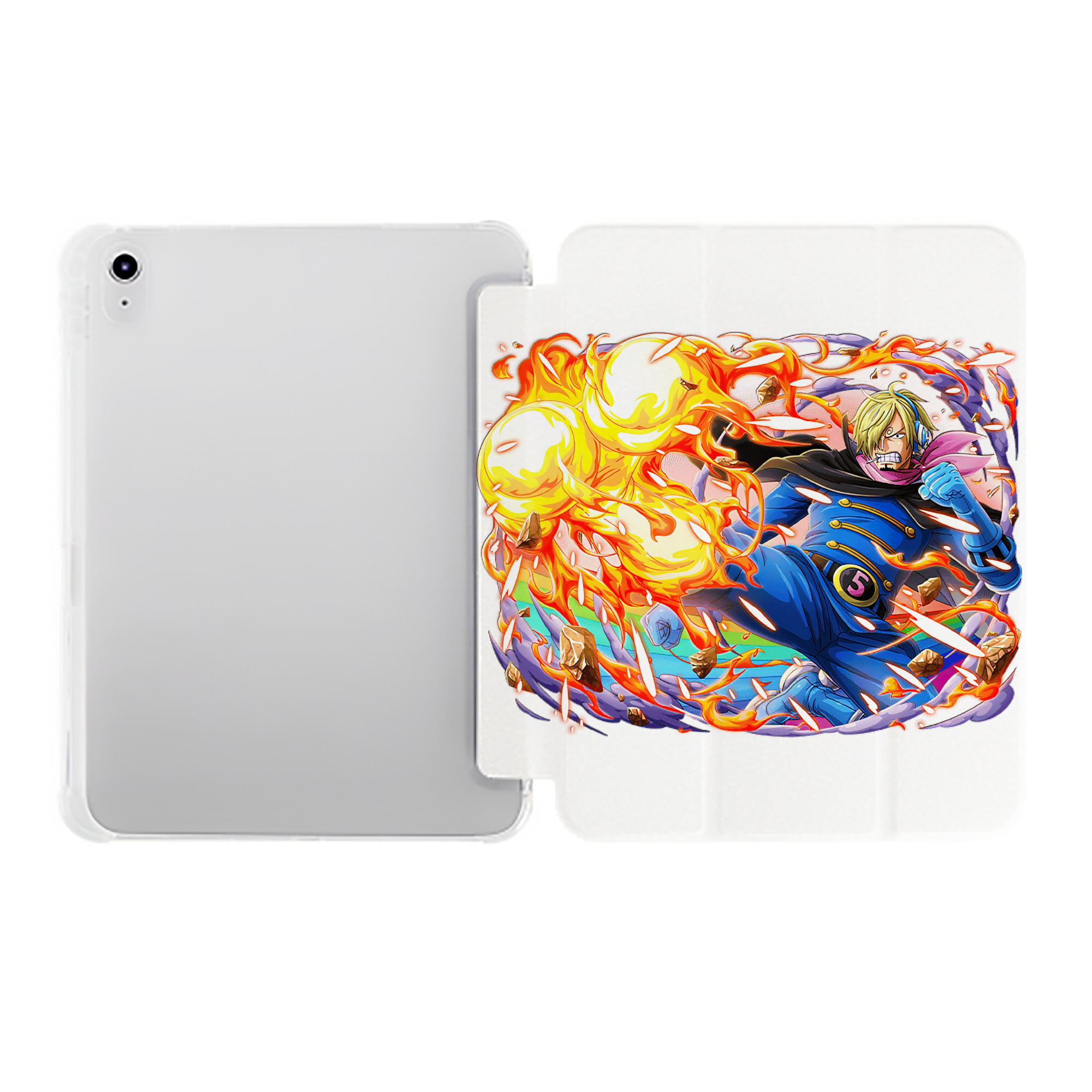 （画像用） ワンピース サンジ ONE PIECE Sanji IPad ケース ペン収納付き 三つ折りスタンド PUレザー×シリコン 対応機種9.5/10.5/10.9インチ